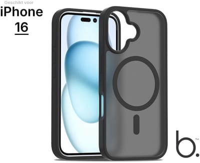 Brosendaal Hoesje - Geschikt voor Apple iPhone 16 – Mat Zwart – MagSafe-compatibel Telefoonhoesje – Ultradun en maximale Valbescherming