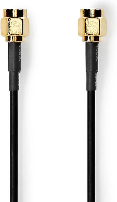 Nedis Antennekabel - SMA Male - SMA Male - Verguld - 50 Ohm - Enkelvoudig Afgeschermd - 2.00 m - Rond - PVC - Zwart - Envelop