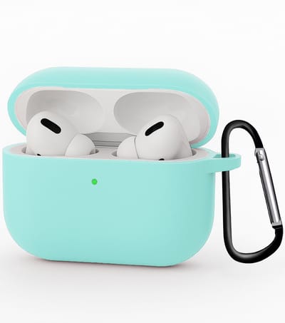 Hoesje - Geschikt voor Apple Airpods Pro 3 - met Clip - Siliconen Hoes - Silicone Case Cover - Mintgroen