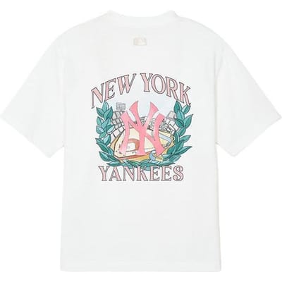 MLB New York Yankees American Vintage Sport Casual Letterprint Korte Mouw T-shirt Unisex T-shirt Off-White 3ATSV0943-50WHS L gray