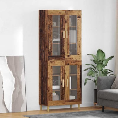 vidaXL - Highboard - Oud - Hout - 69,5 - x - 34 - x - 180 - cm - Bewerkt - hout