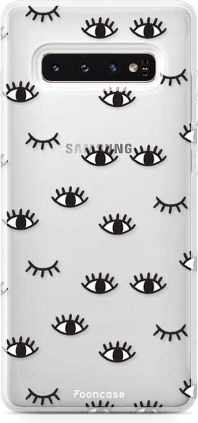 Fooncase Hoesje Geschikt voor Samsung Galaxy S10 Plus - Shockproof Case - Back Cover / Soft Case - Eyes / Ogen