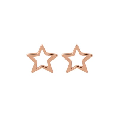 Rosé Goud Plated Open Ster Oorknopjes