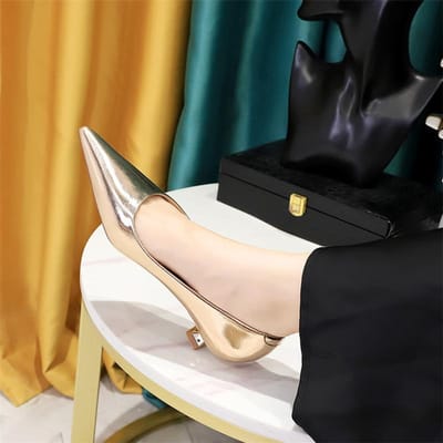 Lente Nieuwe Lage Mond Puntige Neus Dunne Lage Hak Schoenen Mode Goud Comfortabel Eenvoudig Professioneel Dames Enkele Schoenen 38 white