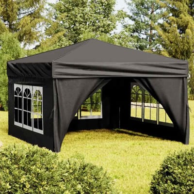 vidaXL - Partytent - inklapbaar - met - zijwanden - 3x3 - m - zwart