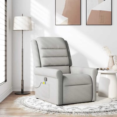 vidaXL - Massagestoel - verstelbaar - stof - wolk - grijs