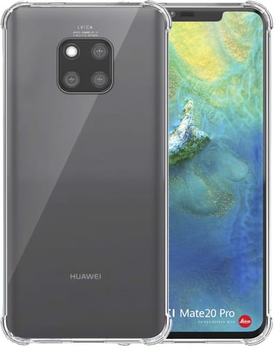 Smartphonica Telefoonhoesje Geschikt voor Huawei Mate 20 Pro Transparant Schokbestendig - Shockproof TPU SIliconen Backcover Case met Stootrand Doorzichtig