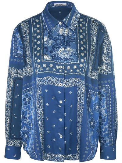 Blouse lange mouwen Van Peter Hahn blauw
