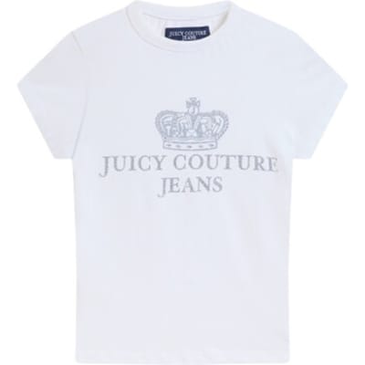 Juicy Couture Heritage Hilton Washed Single Jersey Fitted Longline T_Shirt WIT - Maat XS