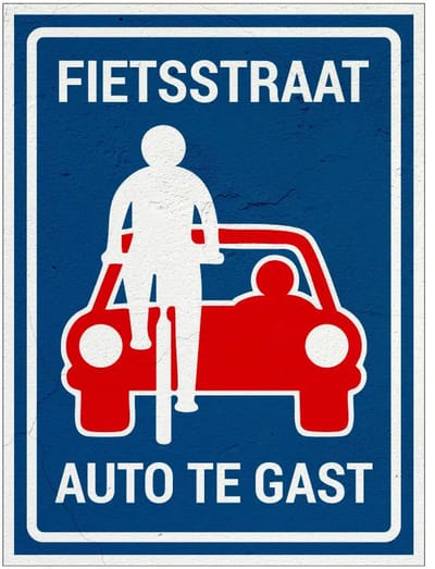 Fietsstraat bord - L51 | Sign Again materiaal | 20 x 15 cm
