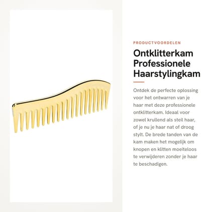 Dailygoods- Ontklitterkam Professionele Haarstylingkam - Brede Tandkam - Zijkam - Haarkam Heren - Haarkam voor Krullend/Droog Haar - Hoogwaardig Plastic