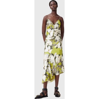 AllSaints Alexia Dress Revive Stem Green Taglia: 10 | Abiti Midi Outlet | Donna | Verde