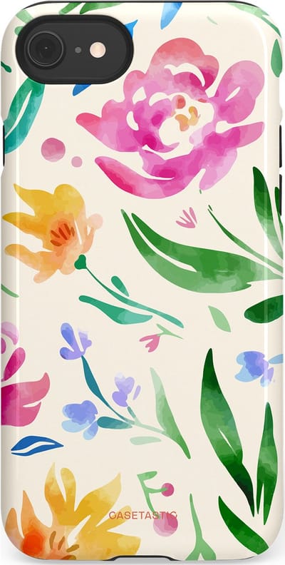 Casetastic Hoesje Geschikt voor Apple iPhone 7/8/SE - Stijlvolle Beschermende Duo-layer Case - Waterflora