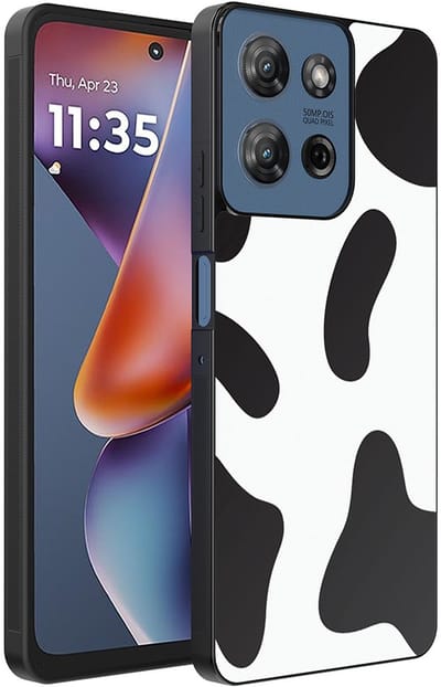 Smartphonica Telefoonhoesje Geschikt voor Motorola Moto G 2025 met Koeienvlekken Opdruk - TPU Backcover Case With Cow Patches Design geschikt voor Motorola Moto G 2025