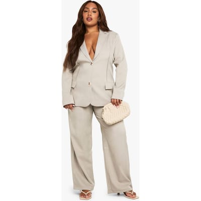 boohoo Dames Plus Op Maat Gemaakte Boyfriendbroek | Sage | Maat: 16