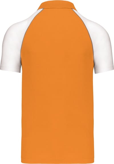 Herenpolo 'Baseball' korte mouwen Oranger/White - M