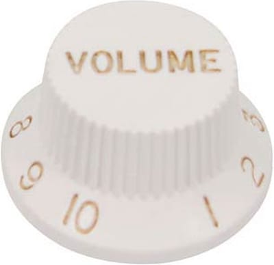 Boston KW-244-V Bellknop - Witte Volumeknop voor Inch Pot Shafts