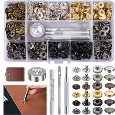 120 Sets Drukknopen 12.5mm in 6 Kleuren met 4 Gereedschappen en Opbergdoos, Ideaal voor Leder, Kleding en Accessoires zoals Tassen en Armbanden