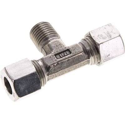 10L & M14x1.5 (con) RVS T-stuk Snijringkoppeling Buitendraad 315bar ISO 8434-1