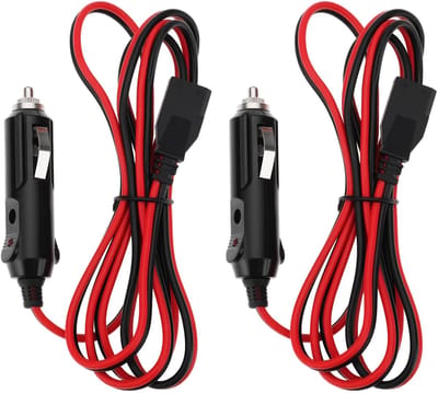 Allecto - Sigarettenaansteker Plug Kabel - 3 Pin Aansluiting - 2 Stuks - 16AWG Draad - Voor Hoogvermogen Radio's - Geschikt voor Auto en Boot - 12V...