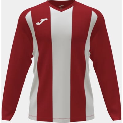 Joma Pisa II Voetbalshirt Lange Mouw Kinderen - Rood / Wit | Maat: 104-116