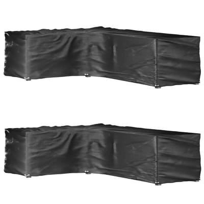 vidaXL - Tuinmeubelhoezen - L-vormig - 2 - st - 16 - oogjes - 210x260x80 - cm