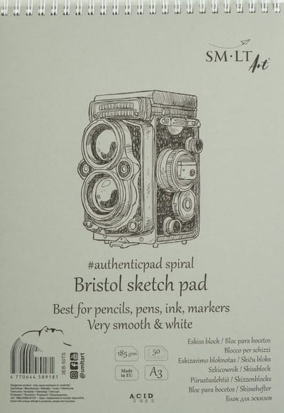 SMLT ringband Bristol papierblok A3 185gr 50 vel tekenpapier.