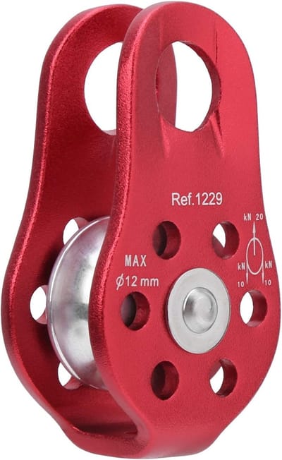 Kleine Katrol - Vaste Zijpoelie - Luchtwerk Buiten - Hoge Draagkracht - 8.2cm Lengte - Rood