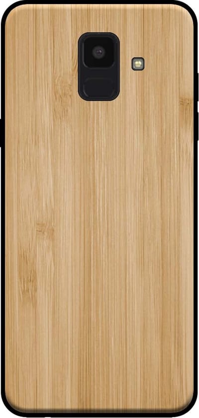 Smartphonica Telefoonhoesje voor Samsung Galaxy A6 2018 met houten look - backcover bamboo kunsthout hoesje - Bruin geschikt voor Samsung Galaxy A6 Plus 2018