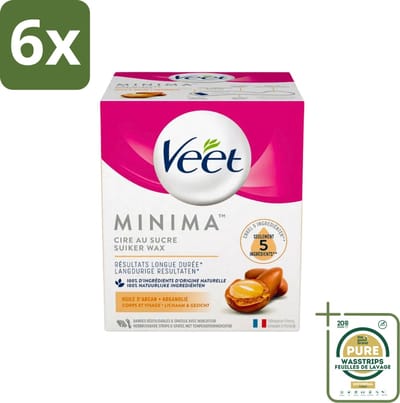 Veet - Warme Wax - Orientaalse Ontharings Wax - Minima - Arganolie - 250ml - Voordeelverpakking - 6 stuks - Gladde huid - Arganolie