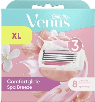 Gillette Venus Comfortglide Spa Breeze Scheermesjes voor Vrouwen - 8 navulmesjes - Voordeelverpakking 12 stuks