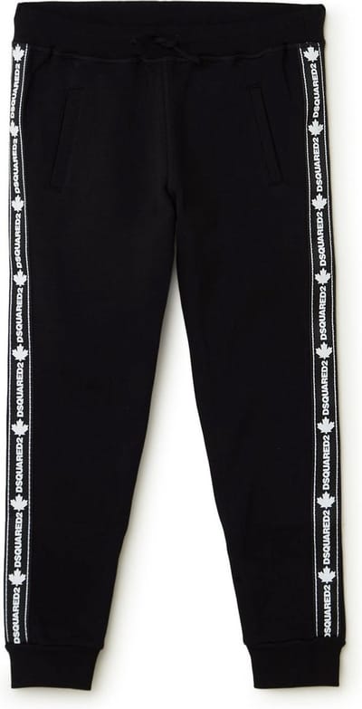 Dsquared2 Tapered fit joggingbroek met logoband - Zwart - Maat 128