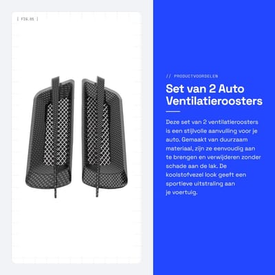Dailygoods- Vent Hole Covers - 2 Stuks - ABS Kunststof - Decoratieve Sticker - Side Airflow Intake Grille - Koolstofvezel - Langdurige Adhensie - Ventilatiecovers