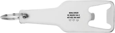 Akyol - bonusbroer we houden van je met heel ons hart flesopener - Broer - de liefste bonusbroer - cadeautje - verjaardagscadeau - verjaardag - cadeau voor broer - cadeau - kado - geschenk - gift - broer artikelen - 105 x 25mm