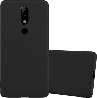 Cadorabo Hoesje geschikt voor Nokia 5.1 PLUS / X5 in CANDY ZWART - Beschermhoes gemaakt van flexibel TPU silicone Case Cover