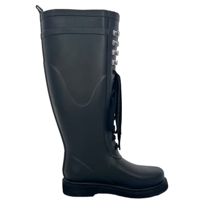 Off-White Kniehoge Laarzen van Zwart PVC