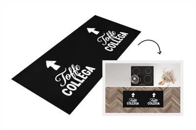 Keukenloper - Loper keuken - Quotes - Toffe collega - Zwart - Wit - 120x50 cm - Keukenloper vinyl