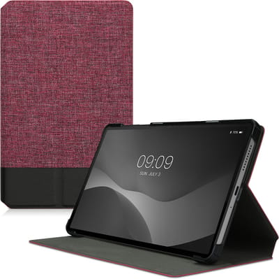kwmobile hoes geschikt voor Lenovo Tab M8 (Gen 4) - Slanke tablethoes met standaard - Tablet cover in poederroze / zwart