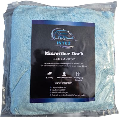 Intez - Microvezeldoek - 40x40 cm -Voor Auto & Motor - Wax towel - Superzacht - Autowassen - Microfiber doek