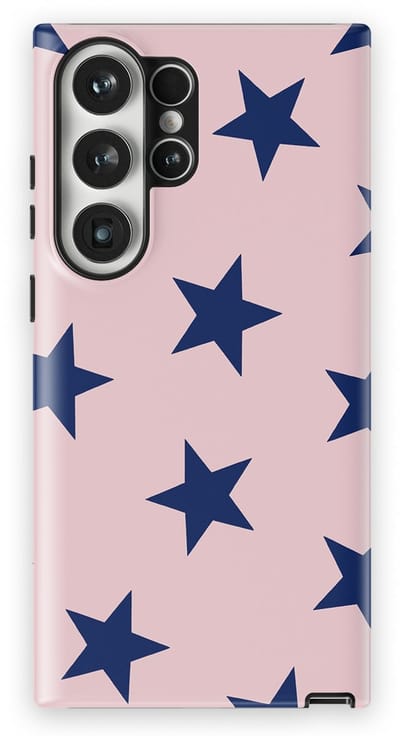 DripCase Hoesje Samsung Galaxy S23 Ultra | Sterren Design | Magnetisch Opladen | 2-in-1 Ontwerp | Stars Backcover Midnight Blush