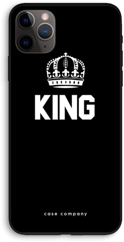 Case Company® - Hoesje geschikt voor iPhone 11 Pro Max hoesje - King zwart - Biologisch Afbreekbaar Telefoonhoesje - Bescherming alle Kanten en Schermrand