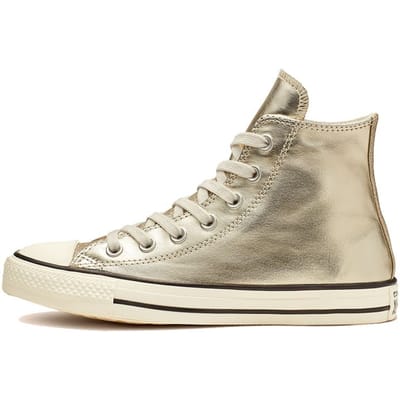 Converse Chuck Taylor All Star Shiny Metal High Top Ronde Neus Veters Canvas Schoenen Dames Sneakers Goud 564851C 36.5 gray