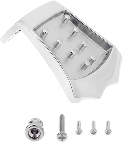 Mandoline Staartstuk - Snaarhouder Mandoline - Muziekinstrument Reparatie - Driehoekig Ontwerp - 8-snarig - Zilver