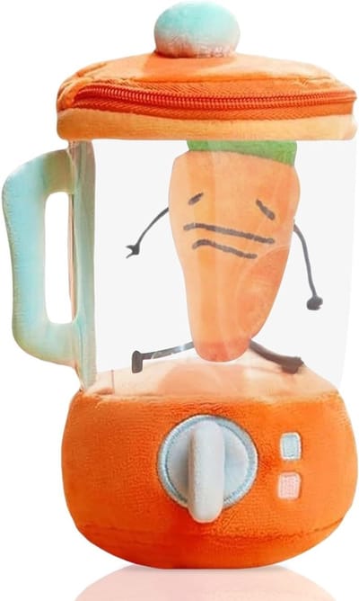 Allecto Plus - Pluche wortel juicer speelgoed voor kinderen | Draaibare wortel knuffeldieren | Leuk groentespeelgoed | Creatieve wortel mixer | Ideaal voor Nieuwjaar en kinderdag