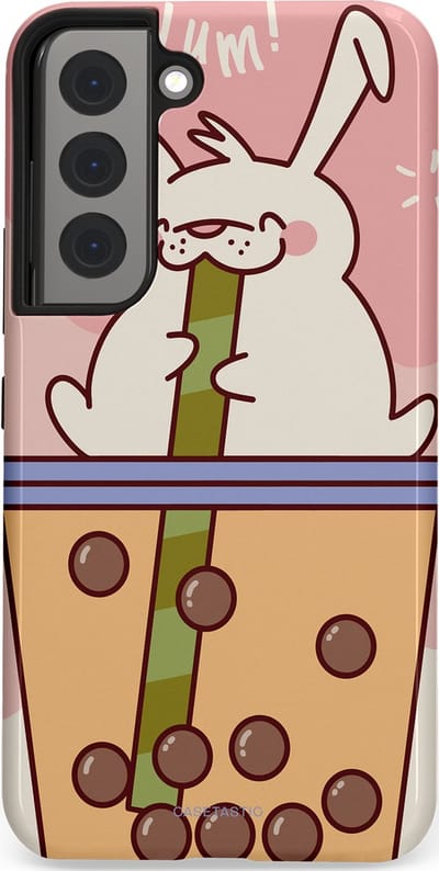 Casetastic Hoesje Geschikt voor Samsung S22 - Stijlvolle Beschermende Duo-layer Case - Bubble Tea Genot