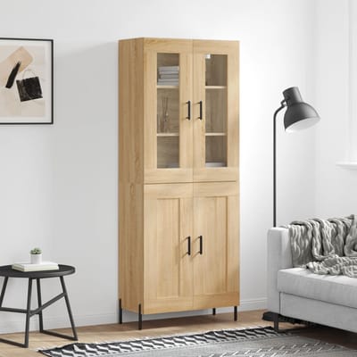 vidaXL - Hoge - kast - 69,5x34x180 - cm - bewerkt - hout - sonoma - eikenkleurig