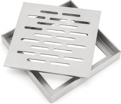 Vloerafvoer Roestvrij Staal - Doucheputje Rooster - Water Afvoeren - Antislip Oppervlak - 150 x 150 mm - Zilver