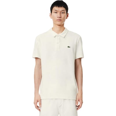 Lacoste Heren Geborduurd Logo Poloshirt (Wit)
