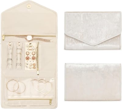 Reisvriendelijke Sieraden Organizer, Vouwbare Sieradentas voor Ringen, Kettingen, Oorbellen en Horloges, Ideaal voor Vrouwen