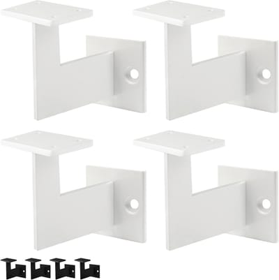 Leuninghouder - Trapleuninghouder - Trap Veiligheid - Roestvrij Gepoedercoat Metaal - 4 Stuks - Wit
